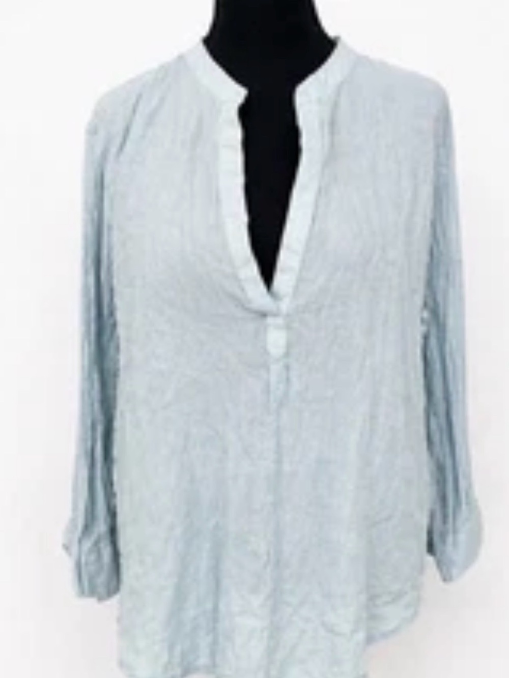Billabong Womens Small Blue Linen Boho Tunic Top Beach Cover Up